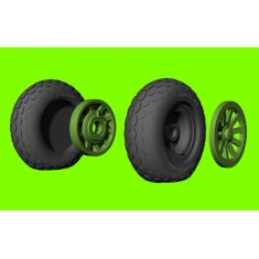 1/32 P-51 Mustang Weighted Wheels - Oval Tread Tyres (All Kits)