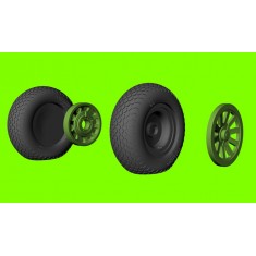 1/32 P-51 Mustang Weighted Wheels - Cross Tread Tyres (All Kits)