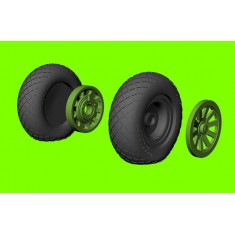 1/48 P-51 Mustang Weighted Wheels - Diamond Tread Tyres (All Kits)