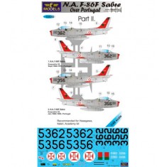1/48 N.A. F-86F Sabre Over Portugal Part II. Decal for Hasegawa/Italeri/Academy
