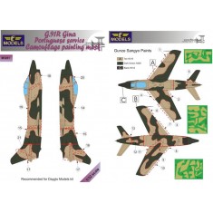 1/32 G.91R Gina Portuguese service Camouflage painting mask for Dayglo Models.