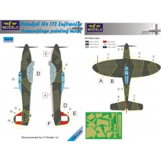 1/48 Heinkel He 112 Luftwaffe Camouflage painting mask for LF Models kit.