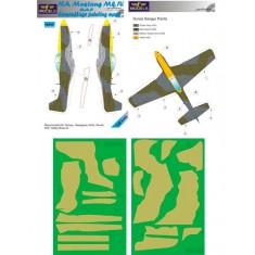 1/48 Mustang Mk.IV RAF Camo Mask for Eduard/Tamiya/Hasegawa/Airfix/Revell/ICM