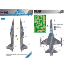 1/48 NF-5A Freedom Fighter of RNLAF Camo Mask for Italeri/Kinetic/Wolfpack kit.