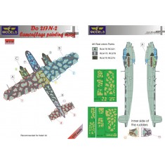 1/72 Do 217N-2 Camo Painting Mask Camo Painting Mask for Italeri kit