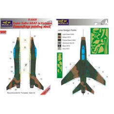 1/72 F-100F Super Sabre USAF in Vietnam Camo Mask for Trumpeter/Italeri kit