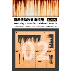 Streaking and Wet Effects Airbrush Stencils for 1/35 1/48 1/72 Scale kits