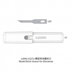 Model Brick Graver for Dioramas (1 handle and 20 blades)