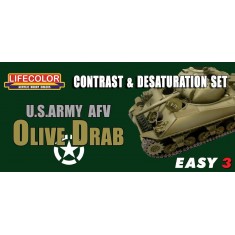 US Army AFV Olive Drab, Contrast & Desaturation Paint Set (22ml x3)
