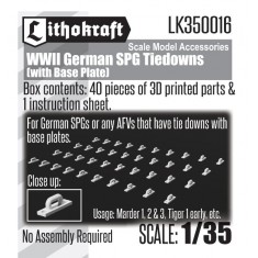 1/35 WWII German SPG Tiedowns (With Base Plate) for Marder 1, 2, 3, Tiger 1
