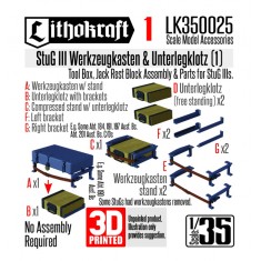 1/35 StuG III Werkzeugkasten and Unterlegklotz #1