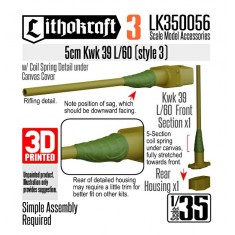1/35 5cm Kwk 39 L/60 with Canvas and Coil Style #3
