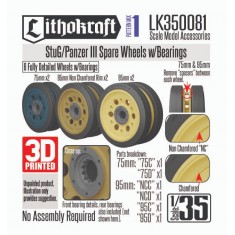1/35 StuG/Pz III Spare Wheels with Bearings Pattern Mix 1