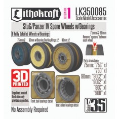 1/35 StuG/Pz IV Spare Wheels with Bearings Pattern Mix 1