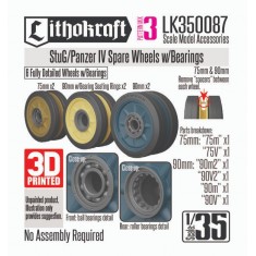 1/35 StuG/Pz IV Spare Wheels with Bearings Pattern Mix 3
