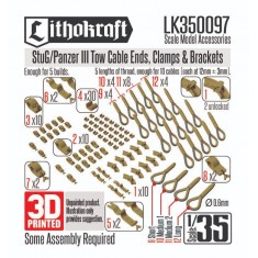 1/35 StuG/Pz III Tow Cable End Clamps and Brackets