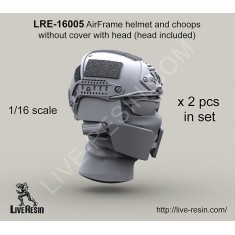 1/16 Airframe Helmet and Choops Set without Helmet Cover & w/Heads (2 sets)