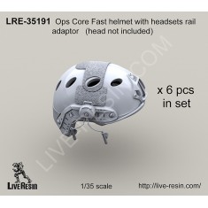 1/35 Ops Core Fast Helmet Set with Headsets Rail Adaptor without Head (6 sets)