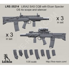 1/35 L85A2 SAS CQB with Elcan Specter OS 4x Scope and Silencer (6 sets)