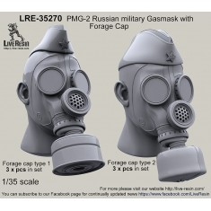 1/35 Russian Military Gas Masks PMG-2 with EO-18K - EO-62K Filter and Forage Cap