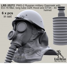 1/35 Russian Military Gas Masks PMG-2 with EO-16 Filter, Long Tube, OZK Hood and STSh