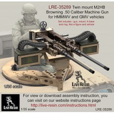 1/35 Twin Mount M2HB Browning .50 Calibre Machine Gun for HMMWV & GMV w/Roof Ring & A-Base