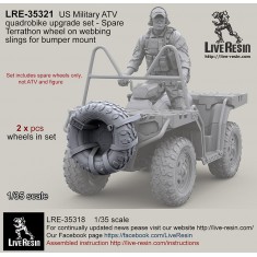 1/35 US ATV Quadrobike Upgrade set - Spare Wheels (2pcs) on Webbing Slings for Bumper Mount