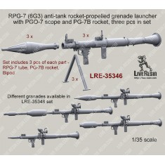 1/35 RPG-7 (6G3) Anti-tank RPG Launcher w/Mechanical Sight, Bipod & PG-7B Rocket (3pcs)