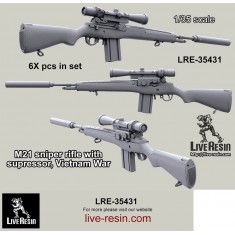 1/35 Vietnam War M21 Sniper Rifle with Supressor
