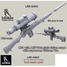 1/35 Vietnam War M21 with AN/PVS-2 Night Vision Scope with Supressor