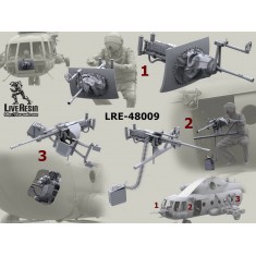 1/48 Modern PKT Machinegun Mount for Mi-8 Helicopter (3 Mounts In Set) Afghan War