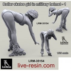 1/35 Roller Skates Girl In Military Helmet #1