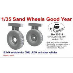 1/35 CMP/LRDG Sand Wheels Good Year 10.5x16
