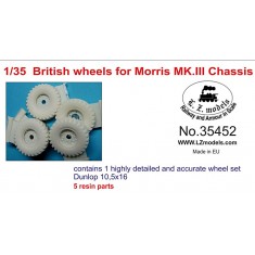 1/35 British Morris Mk.III Chassis Wheels Set (5 Resin Wheels)
