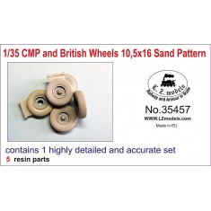 1/35 10.5x16 Sand Pattern Wheels for CMP and British Trucks (5 Resin Parts)