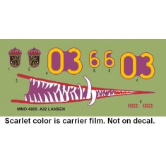 1/48 Saab A32A Lansen Sharkmouth Decals (water-slide) for Tarangus kit