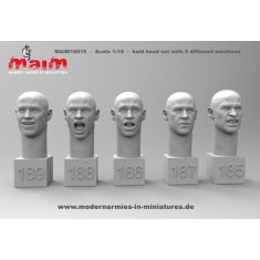 1/16 Bald Heads Set with Different Emotions