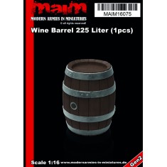 1/16 Wine Barrel 225 Liters (height: 45mm, resin)