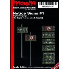1/16 English Notice Signs (no fishing)