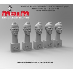 1/16 German Wehrmacht Heads with Schiffchen Set (5 Heads) 