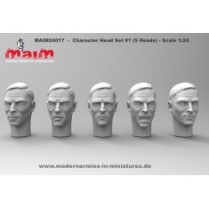 1/24 Character Heads Set with Different Emotions #1
