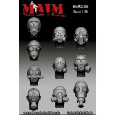 1/35 Post Apocalyptic - Gas Mask Heads Set (10 Heads)