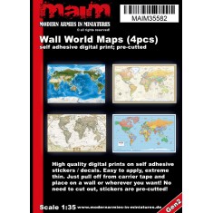 1/35 Wall World Maps Stickers (4pcs, self adhesive)