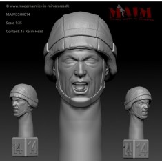 1/35 Modern German Head w/Helmet: Screaming Impression #0014 (1pcs)