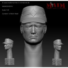 1/35 Modern German Head w/Field Cap: Sad Impression #0018 (1pcs)