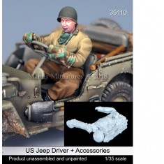 1/35 US Jeep Driver & Accessories (Basket & Canvas)
