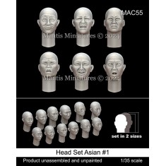 1/35 Asian Figure Heads Set #1 (12pcs)