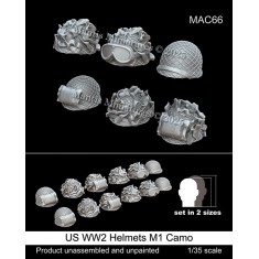 1/35 WWII US M1 Helmets with Camouflage Set (12pcs)
