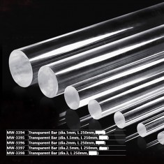 Transparent Bar (Dia. 1mm, L 250mm, 8pcs)