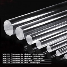 Transparent Bar (Dia. 3mm, L 250mm, 6pcs)